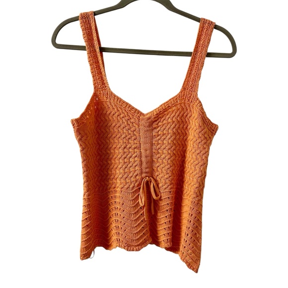 Sincerly Jules Tops - Sincerely Jules Orange Crochet Knit Sleeveless Tank Top size XL